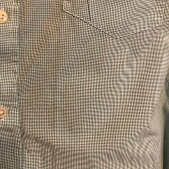 Banana Republic Green/White Checkered Shirt Slim - Picture 3 of 4